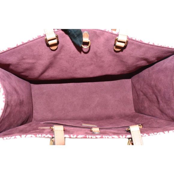 Louis Vuitton On The Go Bordeaux Jacquard Textile GM Shoulder Bag - Picture 6 of 8